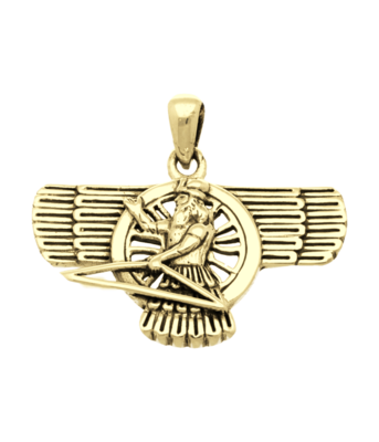 Gouden Assyrische God Ashur kettinghanger