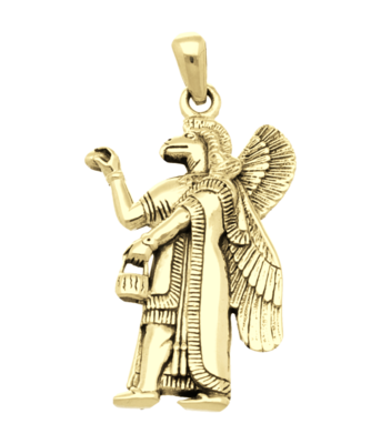 Gouden Assyrische God Nisroch kettinghanger