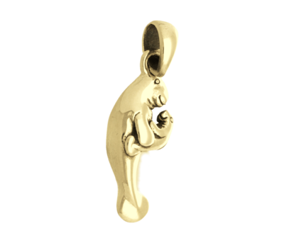 Gouden Zeekoe lamantijn moeder en kind kettinghanger