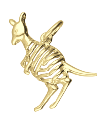 Gouden Kangoeroe opengewerkt kettinghanger