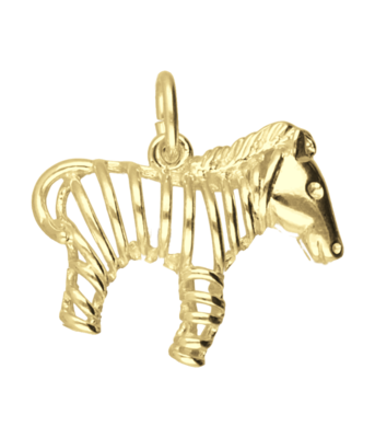 Gouden Zebra opengewerkt kettinghanger