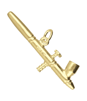 Gouden Airbrush pistool kettinghanger