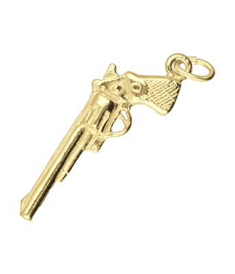 Gouden Revolver colt pistool kettinghanger