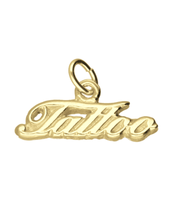 Gouden Tattoo letters klein kettinghanger