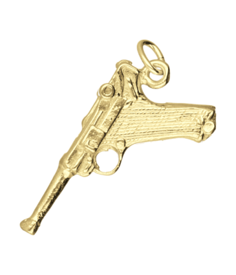 Gouden Luger pistool kettinghanger
