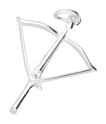 Zilveren Kruisboog ketting hanger
