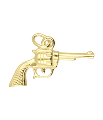 Gouden Revolver middel ketting hanger