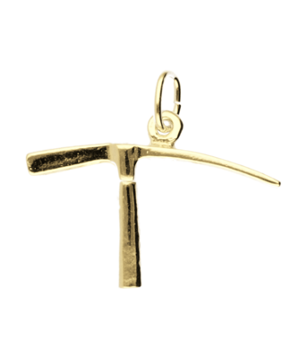 Gouden Stratenmaker Houweel middel ketting hanger