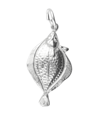 Zilveren Schol - Tong ketting hanger