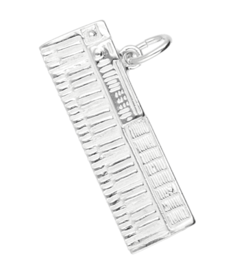 Zilveren Keyboard ketting hanger - groot