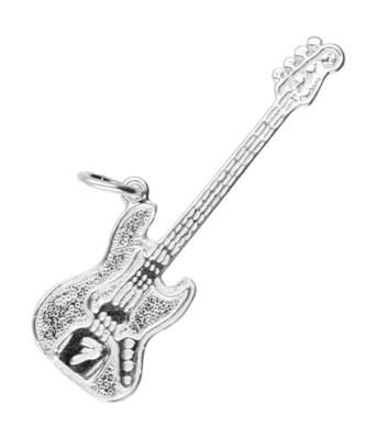 Zilveren Electrische basgitaar Fender ketting hanger