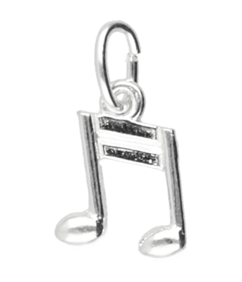 Zilveren Muzieknoten ketting hanger
