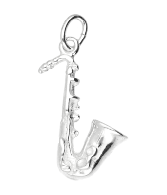 Zilveren Saxofoon ketting hanger - middel