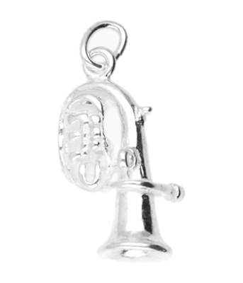 Zilveren Tuba ketting hanger - licht