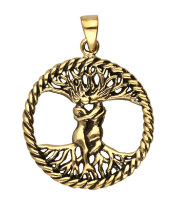 Keltische levensboom ketting hanger - brons