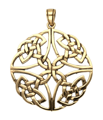 Keltische knoop in kruis ketting hanger - brons