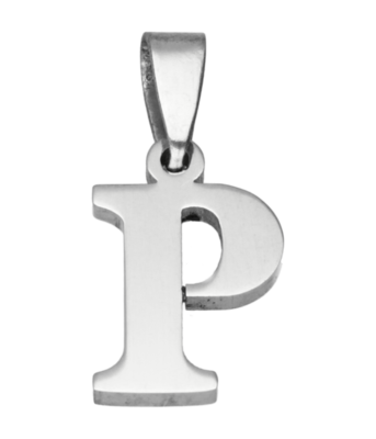 RVS Letter P ketting hanger - edelstaal