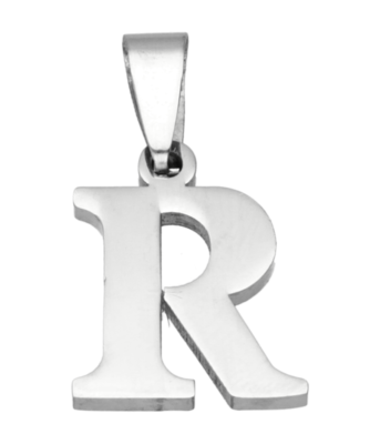 RVS Letter R ketting hanger - edelstaal