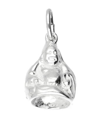 Zilveren Boeddha ketting hanger - middel