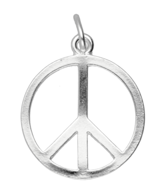 Zilveren Vredesteken ketting hanger
