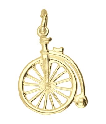 Gouden Antieke fiets Velocipede ketting hanger