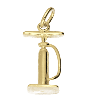 Gouden Fietspomp ketting hanger