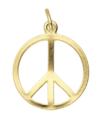 Gouden Vredesteken ketting hanger