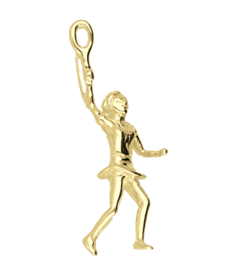 Gouden Tennisspeelster ketting hanger