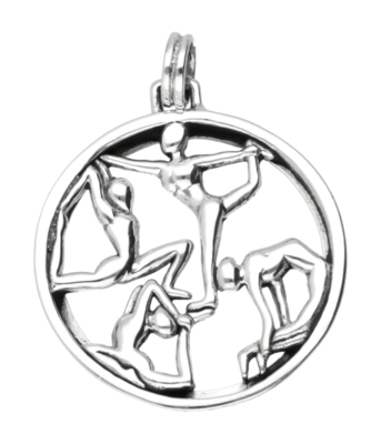 Zilveren Yoga in ring kettinghanger