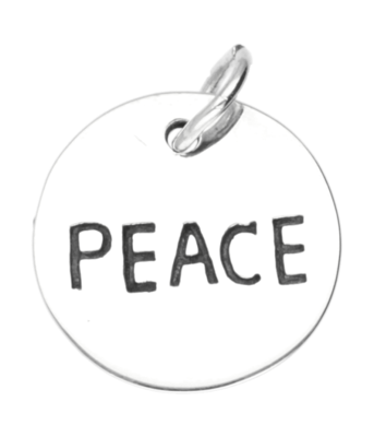 Zilveren Peace kettinghanger