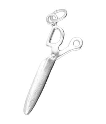 Zilveren Naaischaar middel ketting hanger