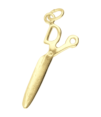 Gouden Naaischaar middel ketting hanger