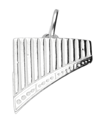 Zilveren Panfluit ketting hanger