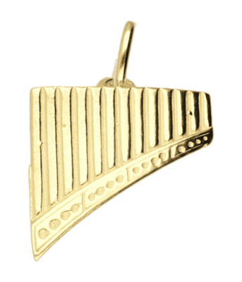 Gouden Panfluit ketting hanger