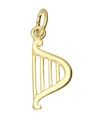 Gouden Harp ketting hanger