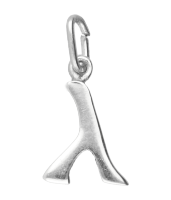 Zilveren Lambda Griekse letter kettinghanger