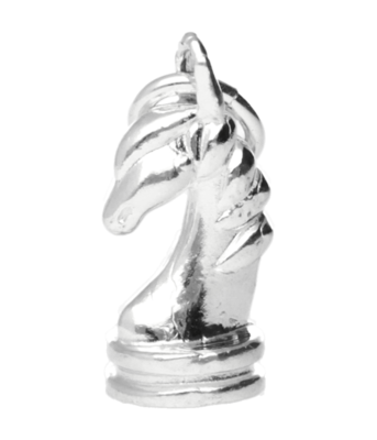 Zilveren Paard schaakstuk kettinghanger
