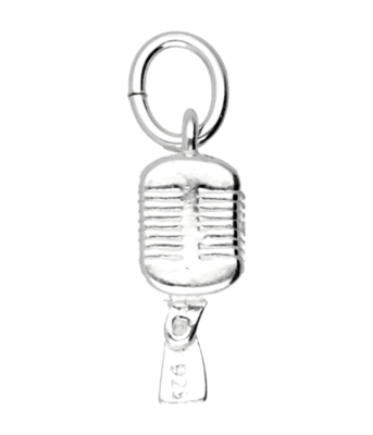 Zilveren Microfoon kettinghanger