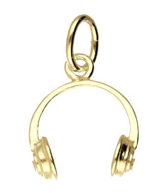 Gouden Koptelefoon kettinghanger