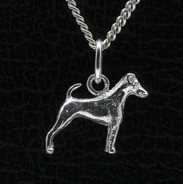Zilveren Fox terrier gladhaar ketting hanger - klein
