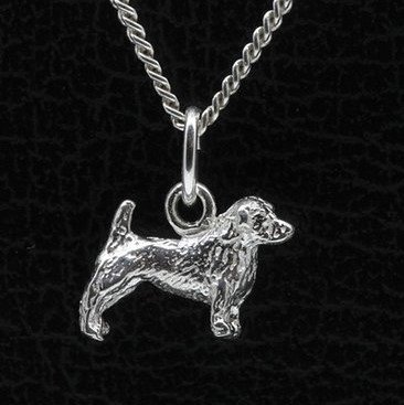 Zilveren Glen of imaal terrier ketting hanger - klein