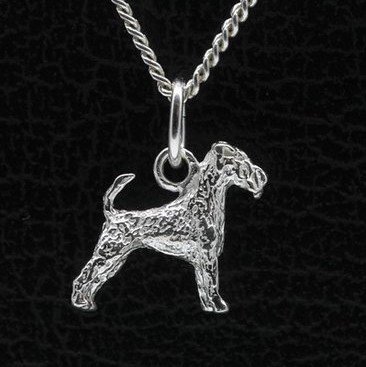 Zilveren Irish terrier met staart ketting hanger - klein