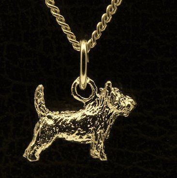 Gouden Cairn Terrier ketting hanger - klein