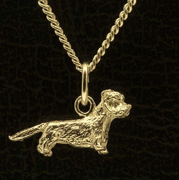 Gouden Dandie Dinmont Terrier ketting hanger - klein