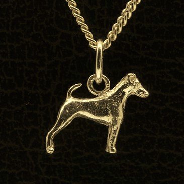 Gouden Fox Terrier gladhaar ketting hanger - klein