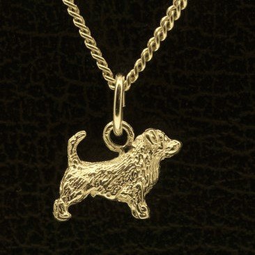 Gouden Glen of Imaal Terrier met staart ketting hanger - klein