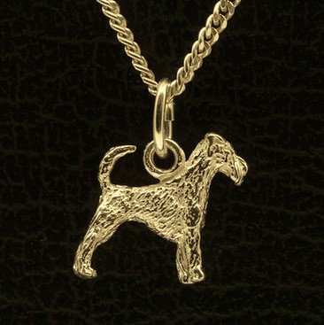 Gouden Irish Terrier ketting hanger - klein
