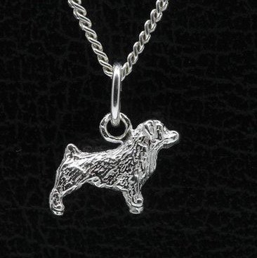 Zilveren Norfolk terrier ketting hanger - klein