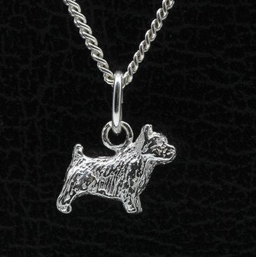 Zilveren Norwich terrier ketting hanger - klein