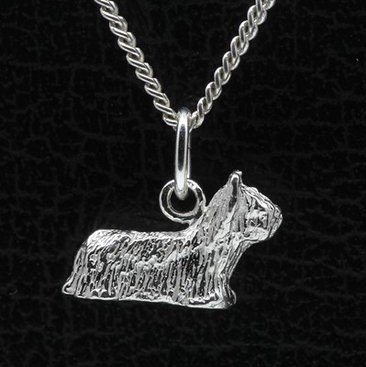 Zilveren Skye terrier ketting hanger - klein